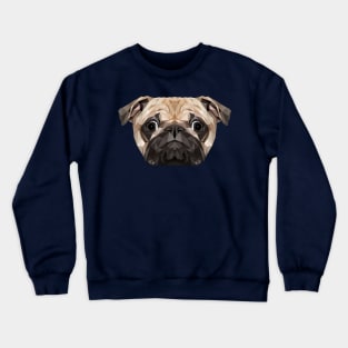 Pug Low Poly Art Crewneck Sweatshirt